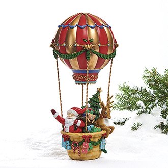 Pobra - Jule luftballon med julemand og rensdyr 42 x 18 cm