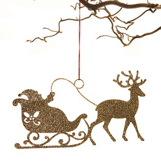 Pobra - Julemand med sit rensdyr i guld