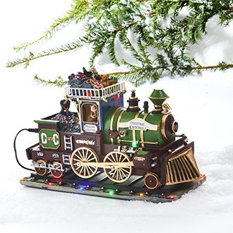 Pobra - Jule lokomotiv på 32 cm med kul, lys og lyd